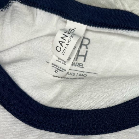 Arch Apparel St. Louis STL Heart Navy and White XL Unisex Raglan Cardinals - Picture 5 of 6